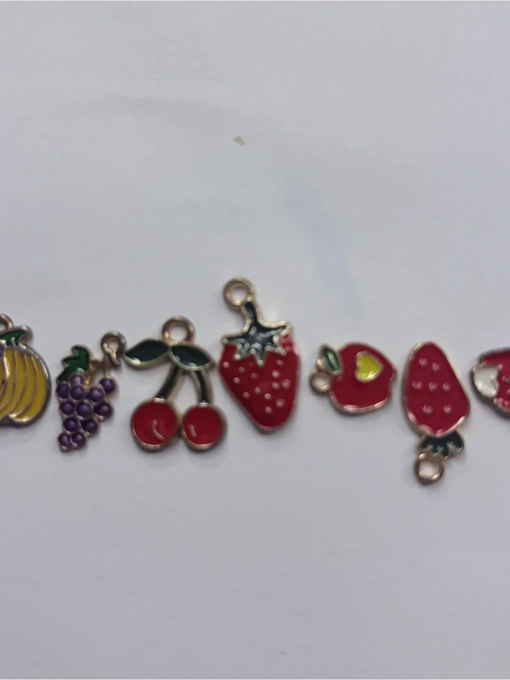 Amazon Kids Fruit Charm Set - Red, Yellow, Purple, Green Accents